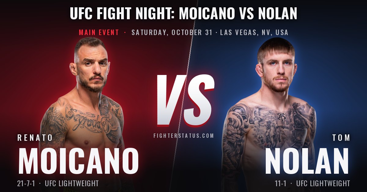 UFC Fight Night: Moicano vs Nolan — Fight Card | FighterStatus